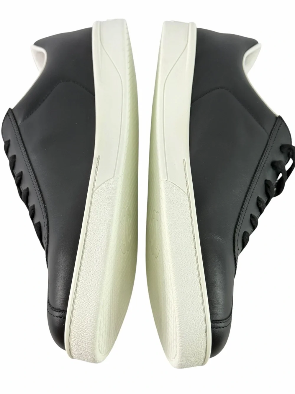 CHANEL Uniform Black Leather Low Top Unisex Sneakers Marked as 42 - W 11 - M 9